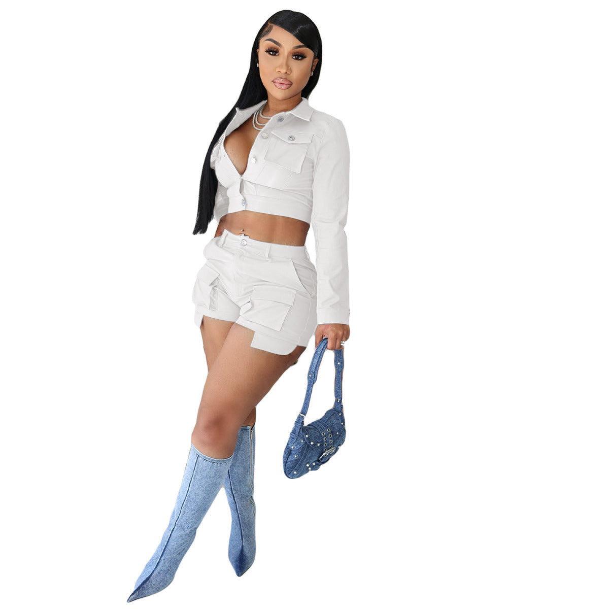 Solid Color Leisure Sports Two-piece Set