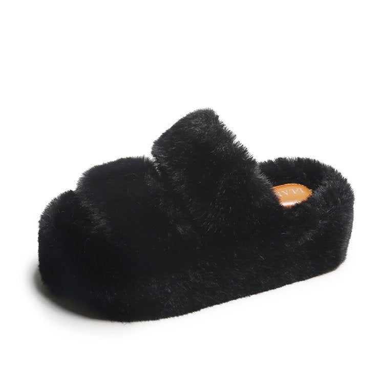 Leisure Fleece-lined Platform Slippers