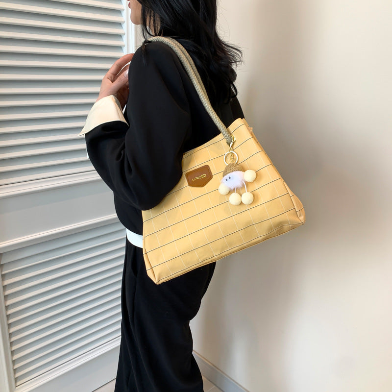 Check Pattern Bag Large Capacity
