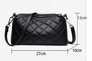 Multi-layer Large Capacity Zipper Genuine Leather  Bag