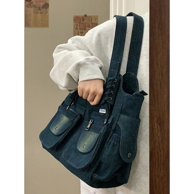 Denim Shoulder Vintage Casual All-matching Shoulder  Bag