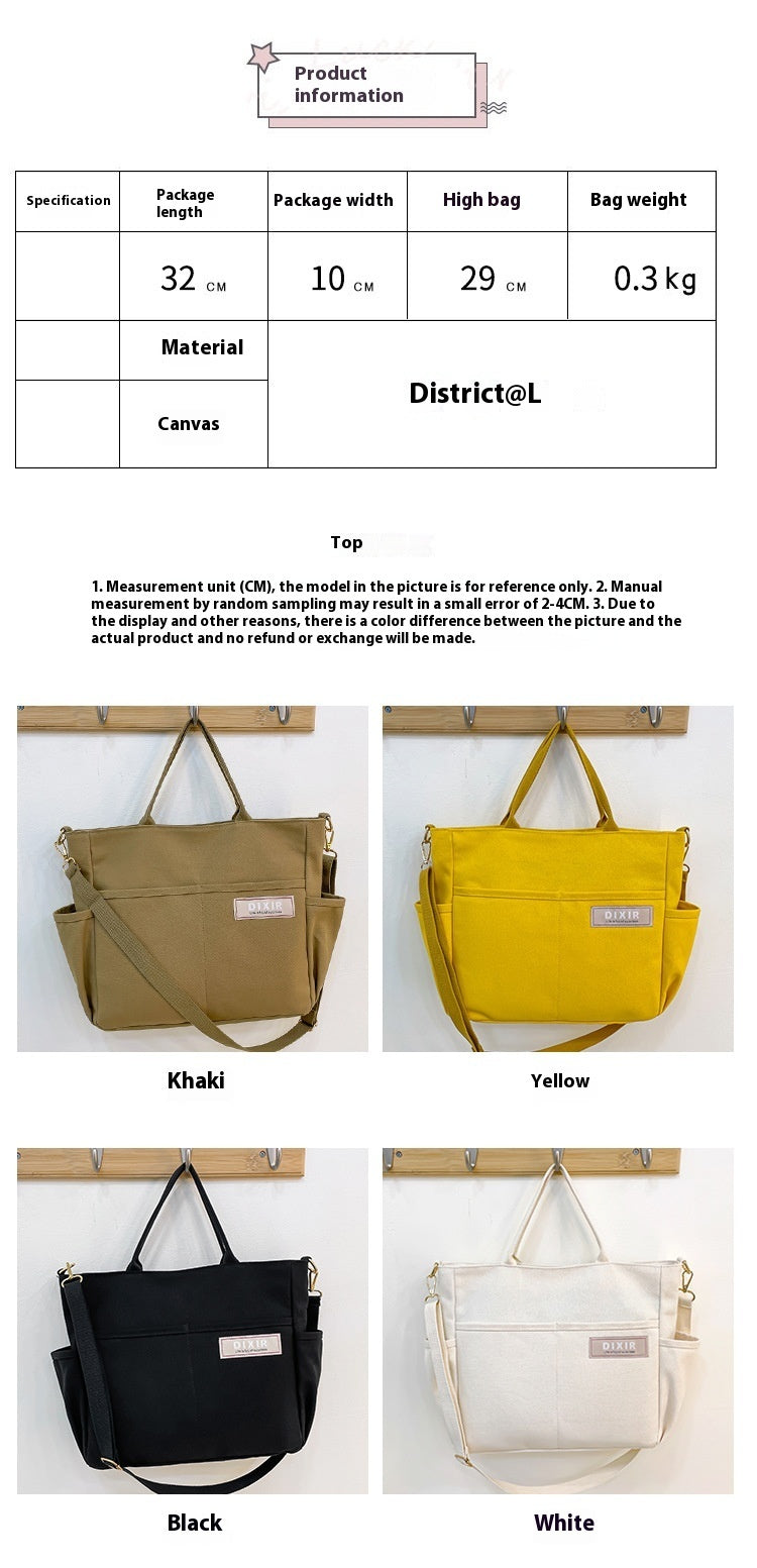 Large-capacity Canvas Shoulder Handbag