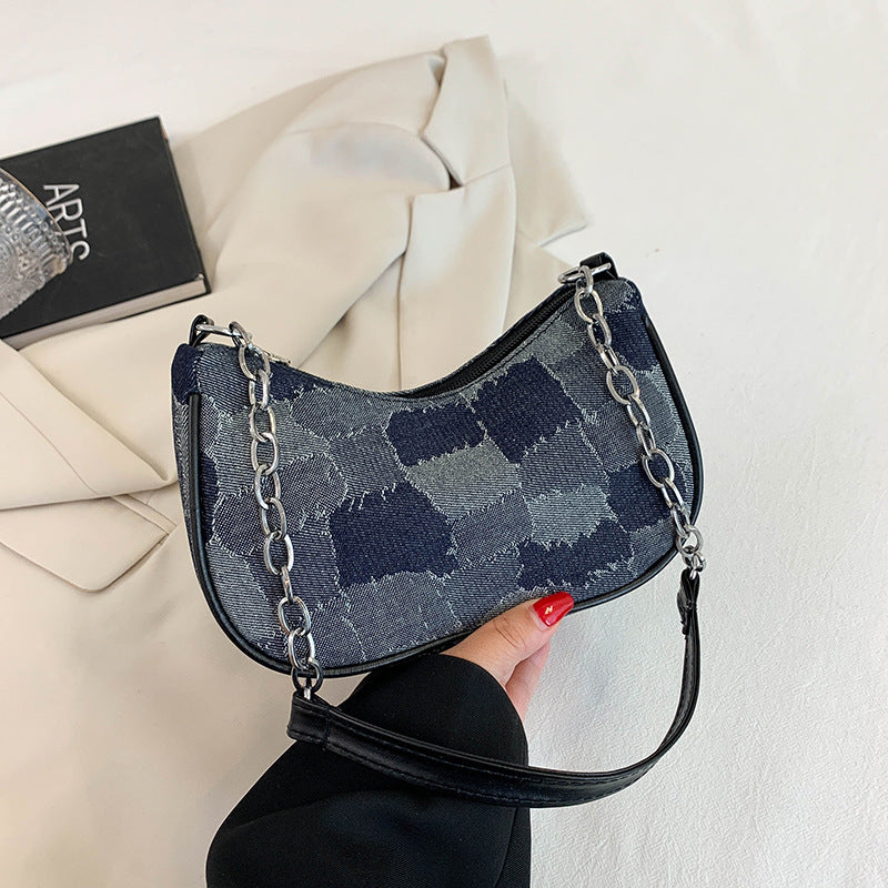 Plaid Patchwork Underarm bag