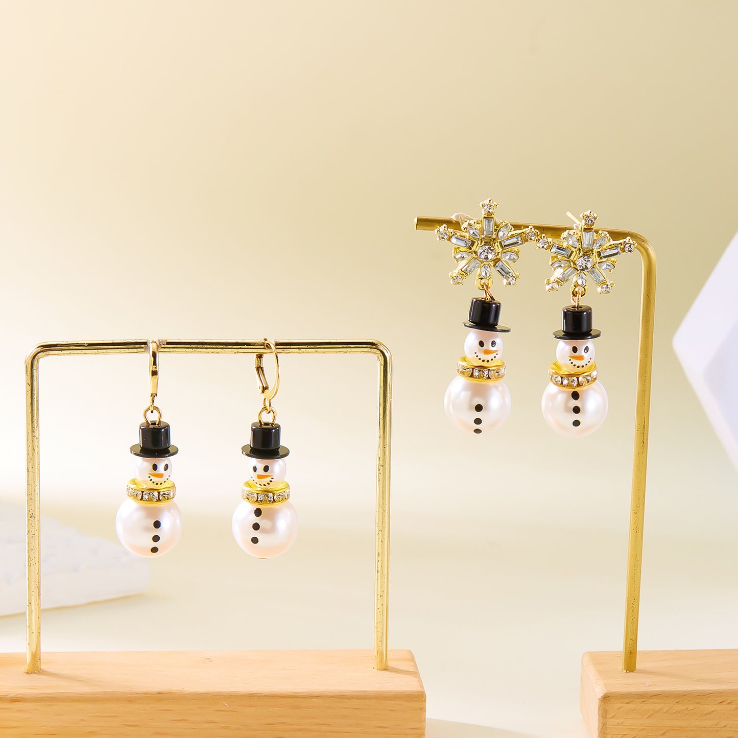 Christmas Snowman Pendant Earrings