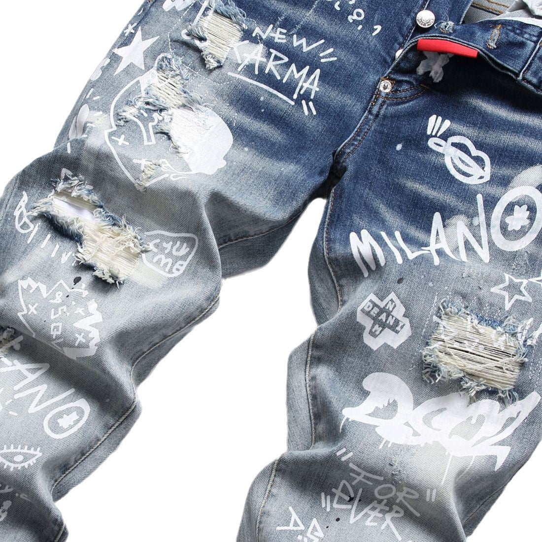 Patch Straight-leg Jeans