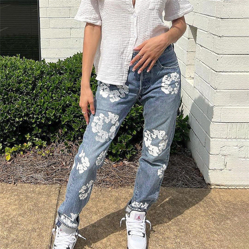 High Waist Straight Jeans