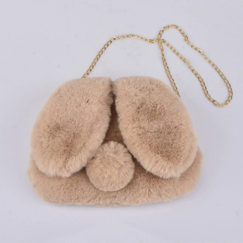 Portable Rabbit-shaped Plush One-shoulder Satchel