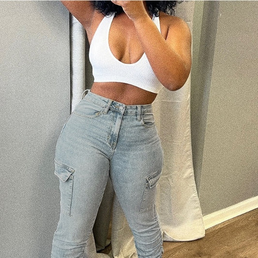 Low Waist High Elastic Jeans