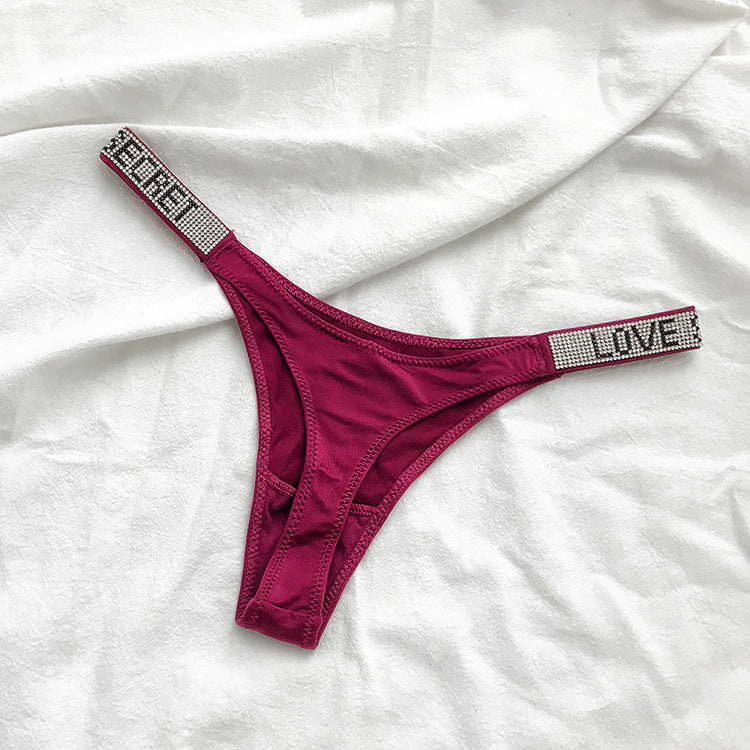 Low Waist Rhinestone G-string