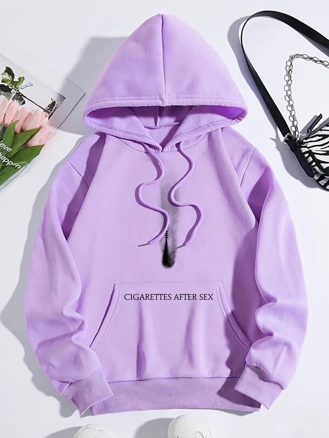 Fleece-lined Drawstring Hoodie
