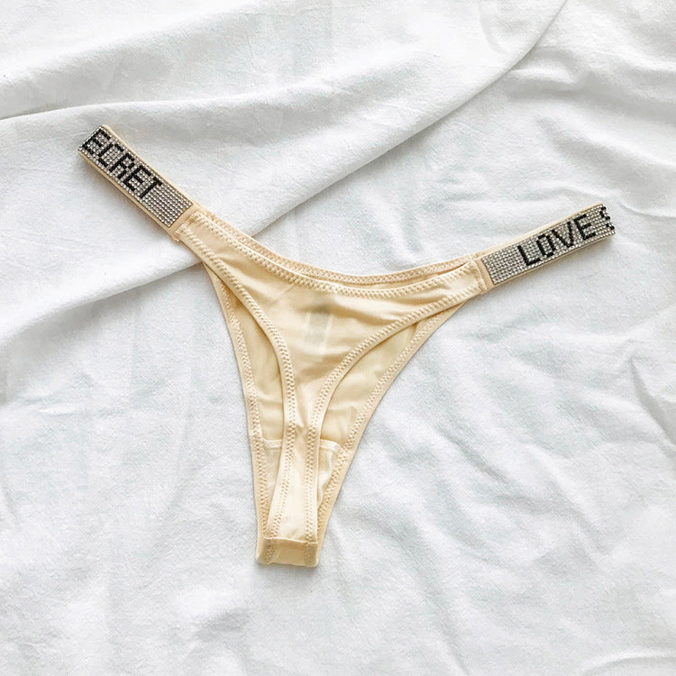 Low Waist Rhinestone G-string