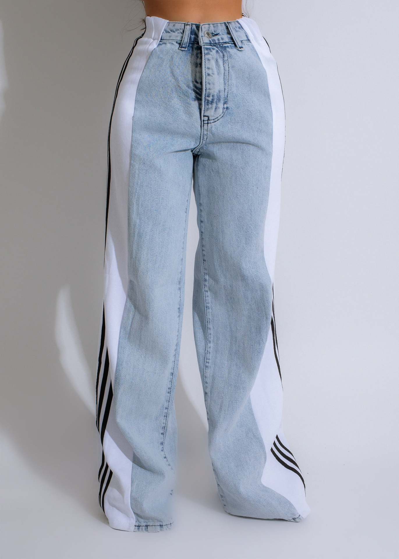 "Pin Striped" denim jeans