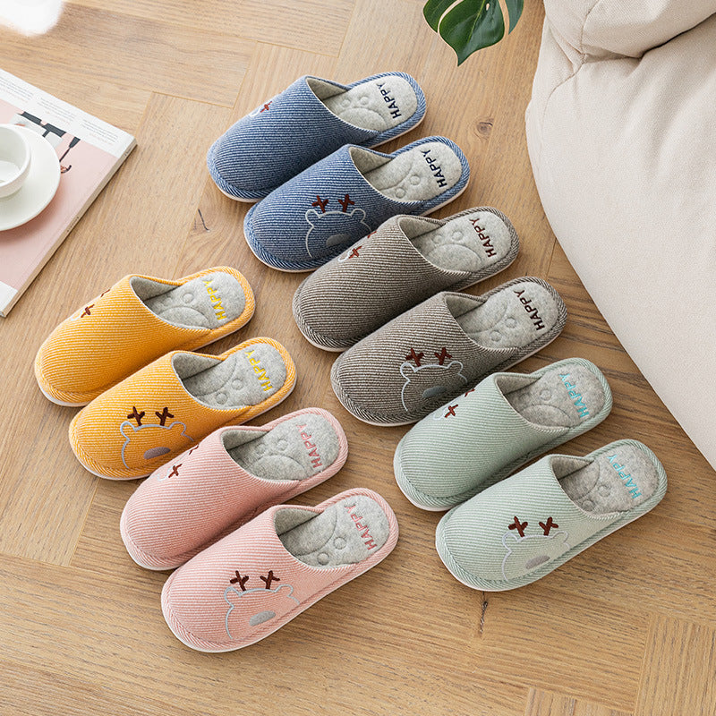 Linen Slippers House Shoes