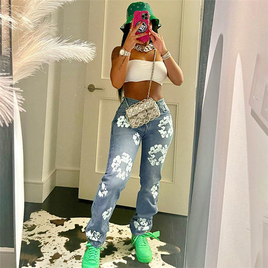 High Waist Straight Jeans