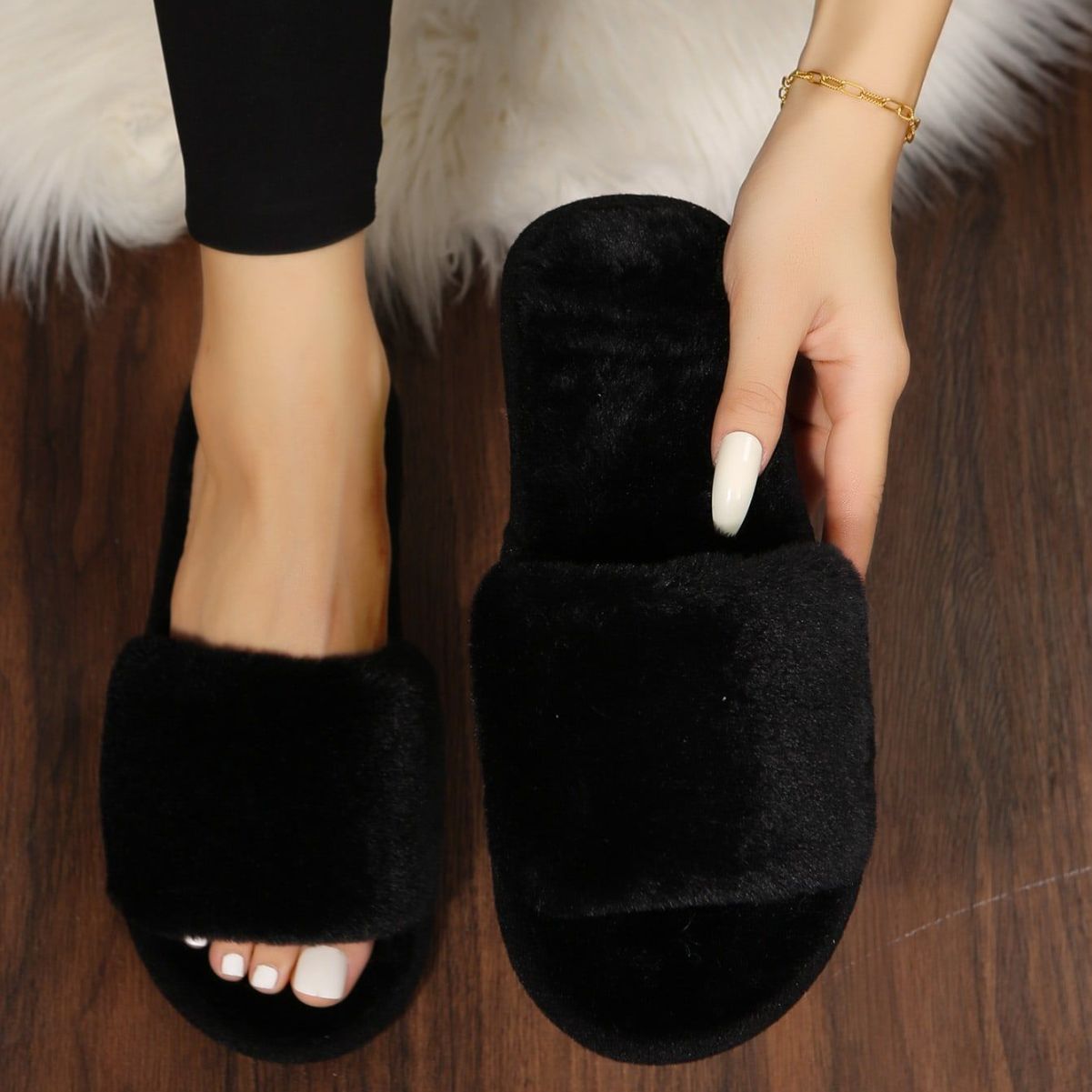 Fluffy Lazy Plush Slippers