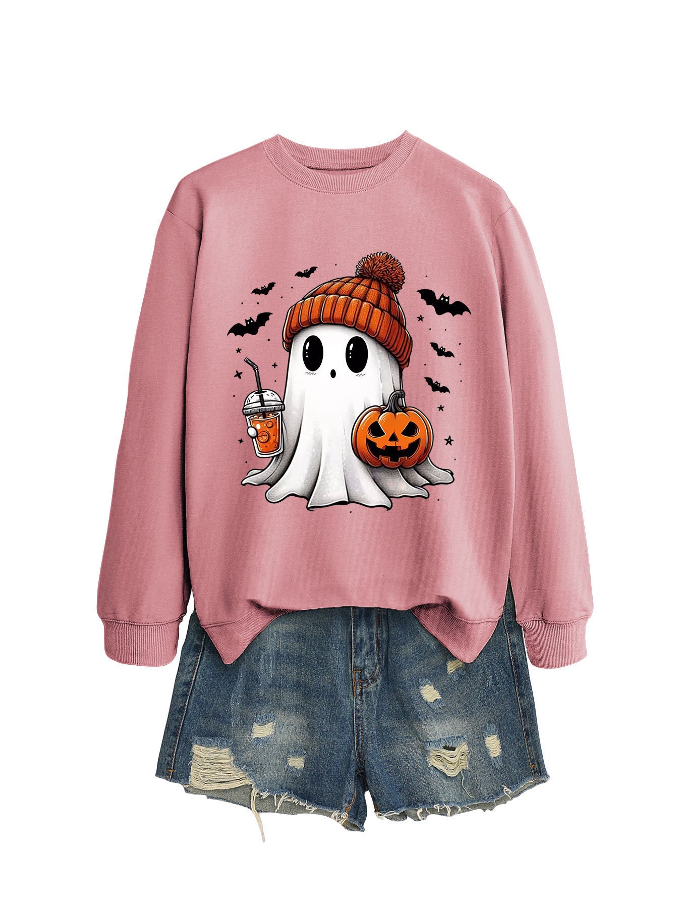 Pumpkin Bat Crew Neck Sweatshirt