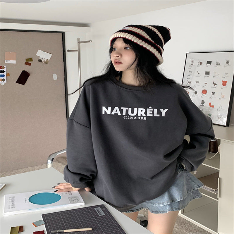 Fleece-lined Loose Long Sleeves Sweater