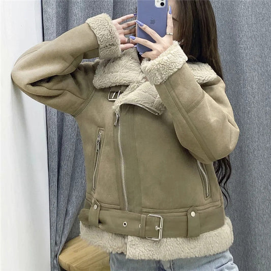 Suede Fur Coat