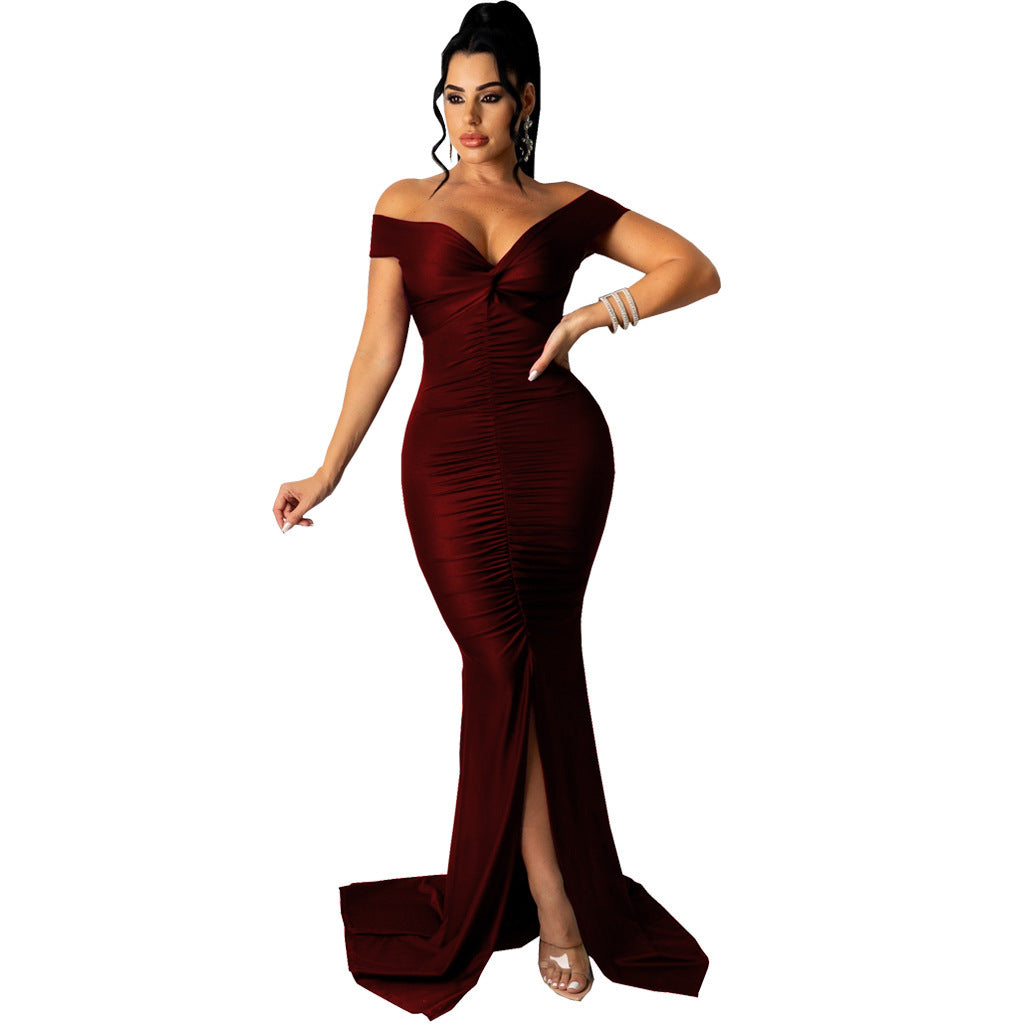 V-neck Tight Dress