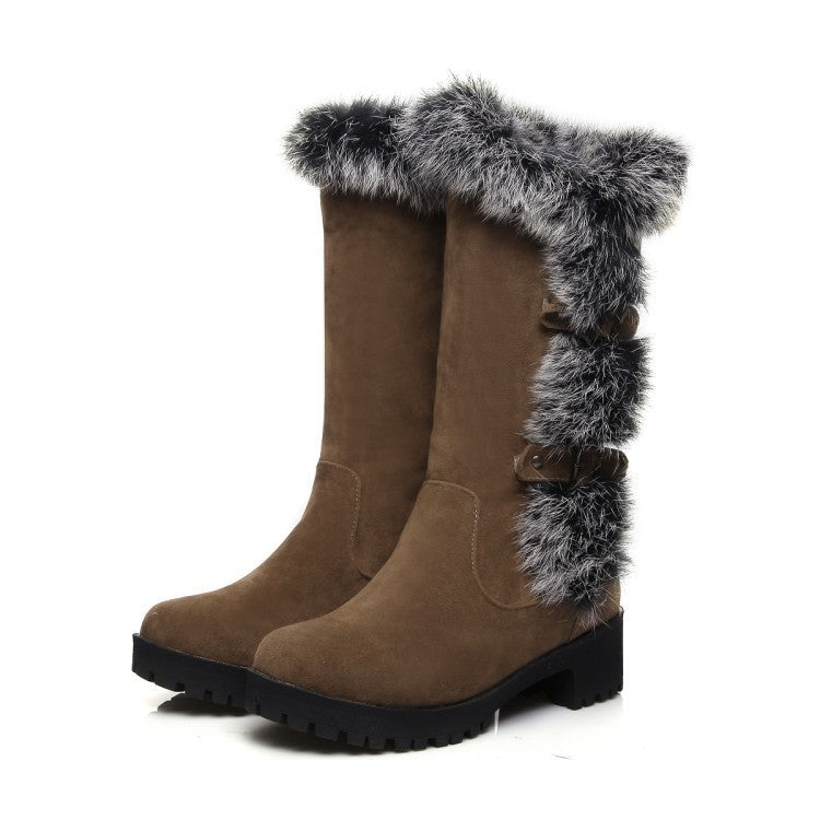 Frosted Low Heel Boots
