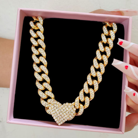 Diamond-encrusted Love Necklace
