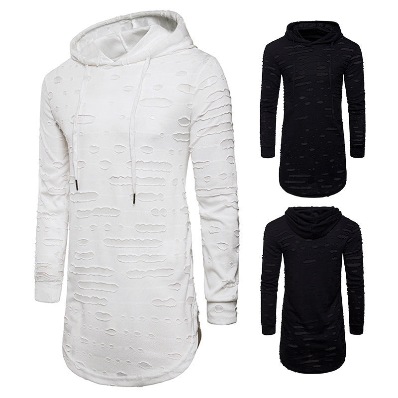 Versatile Mid-length Hooded Long-sleeved
