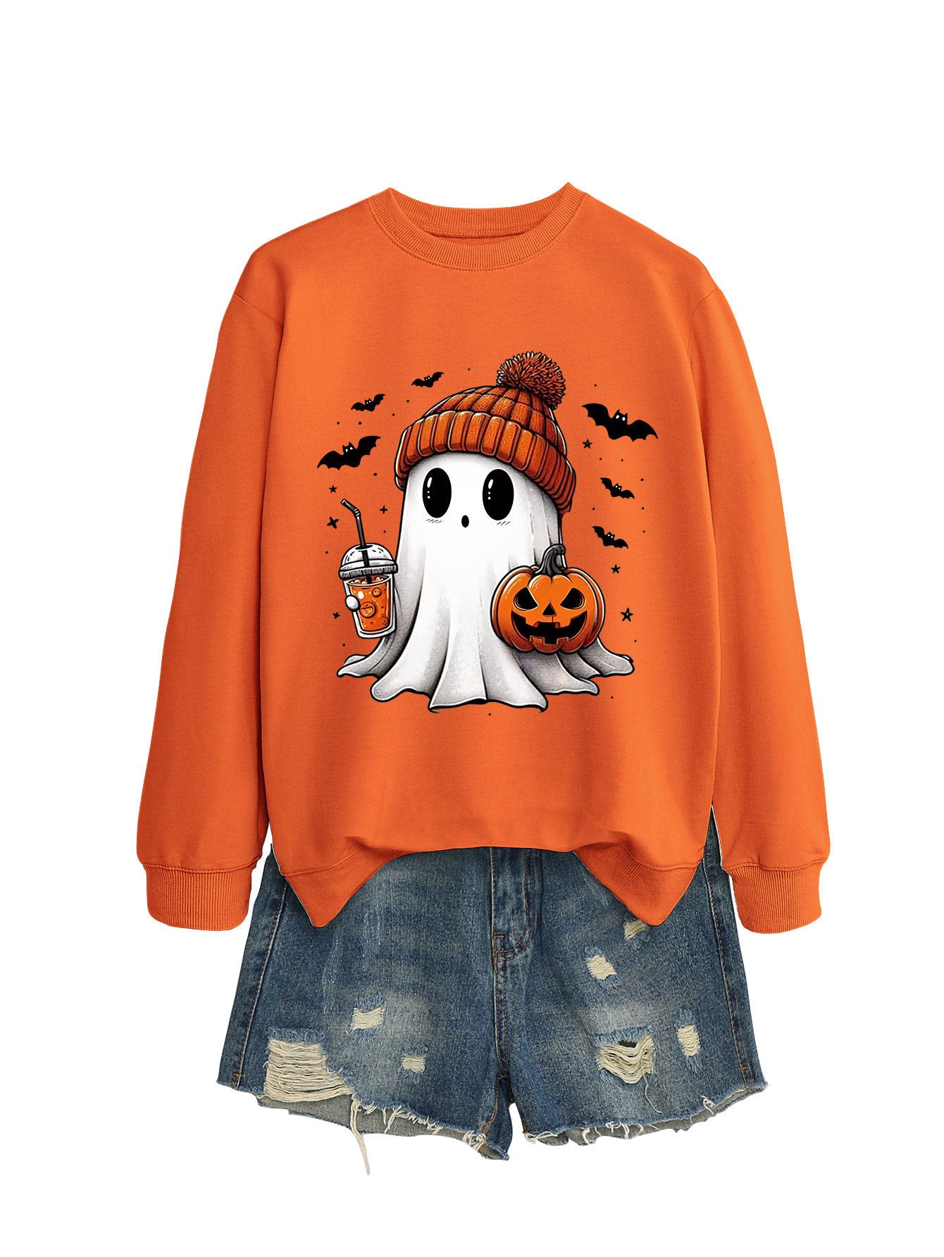 Pumpkin Bat Crew Neck Sweatshirt