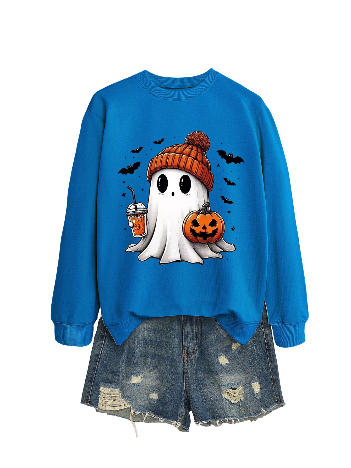 Pumpkin Bat Crew Neck Sweatshirt