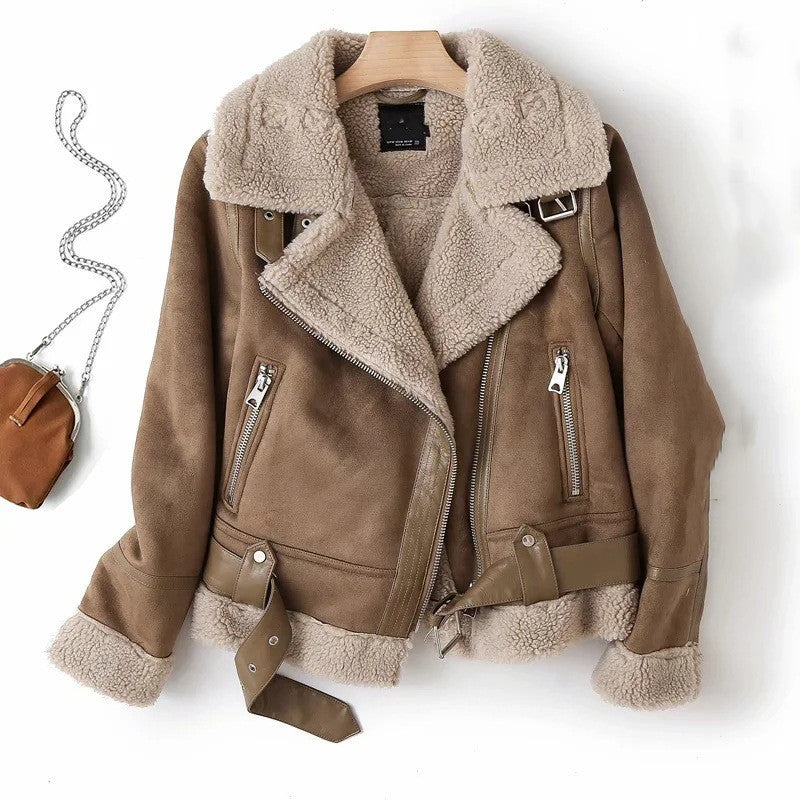 Suede Fur Coat