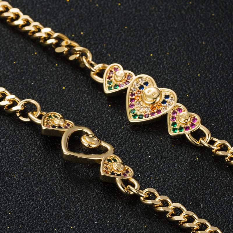 Copper Plated 18K Gold Heart Bracelet