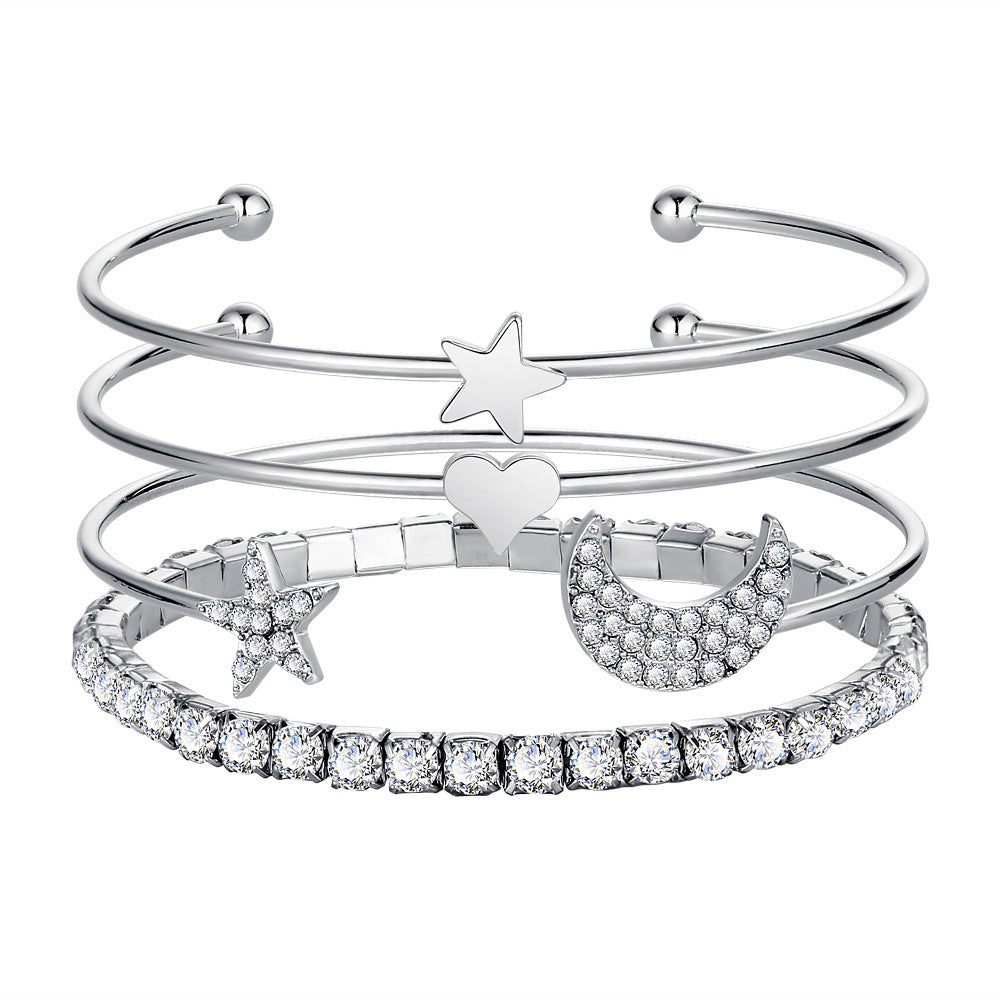Crystal Star Moon Bracelet