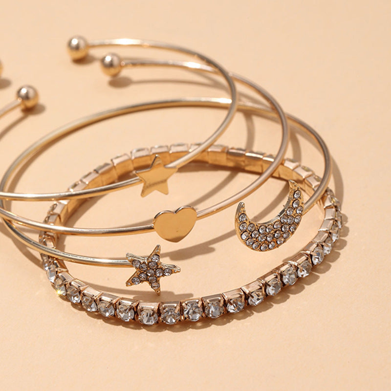 Crystal Star Moon Bracelet