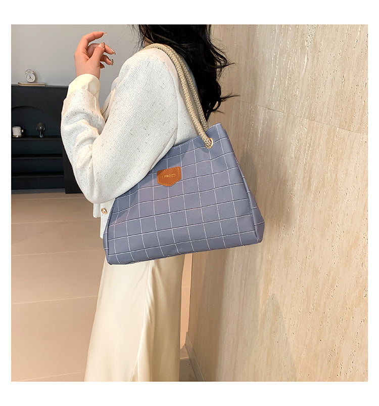 Check Pattern Bag Large Capacity