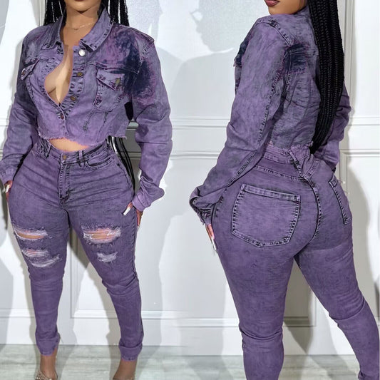 Stretch Denim Suit