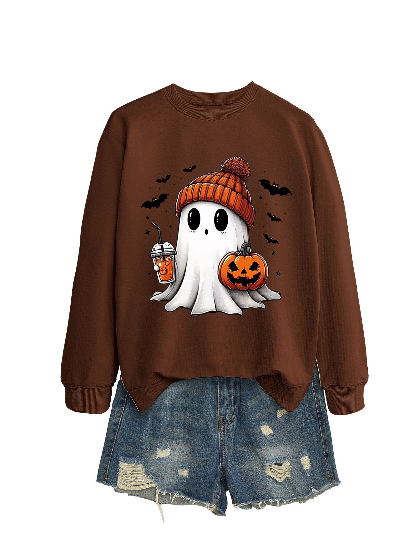Pumpkin Bat Crew Neck Sweatshirt