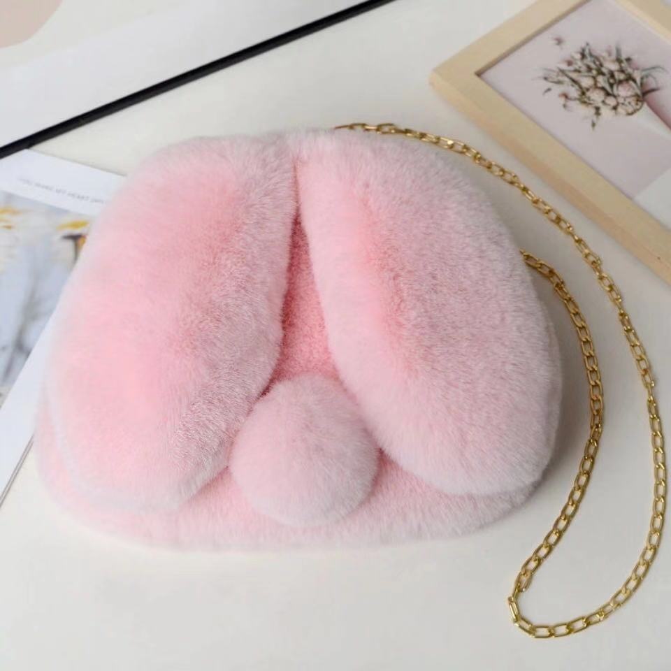 Portable Rabbit-shaped Plush One-shoulder Satchel