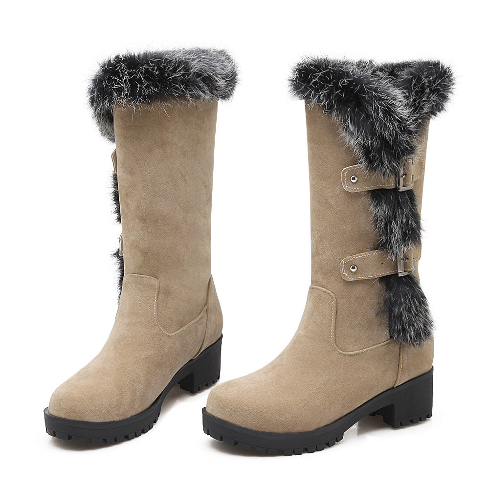 Frosted Low Heel Boots